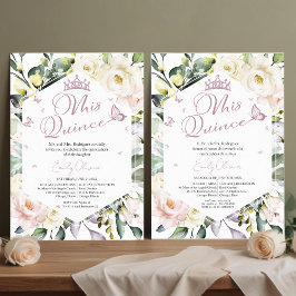 Mis Quince Butterfly Floral Quinceañera Bilingual Einladung