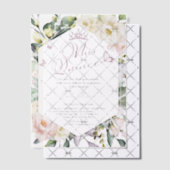 Mis Quince | Butterfly Greenery Floral Quinceañera Pergament Einladungen (Versetzt (Einladung))