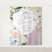 Mis Quince | Dress Floral Quinceañera Backdrops Wandteppich (Vorderseite)