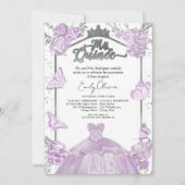 Mis Quince Einladung Bilingual Lavender Dress (Vorderseite)