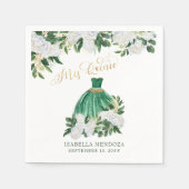 Mis Quince Emerald Green White Peony Quinceanera I Serviette (Vorderseite)
