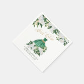 Mis Quince Emerald Green White Peony Quinceanera I Serviette (Ecke)