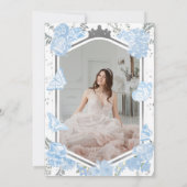 Mis Quince Foto Einladung Dusty Blue Dress (Rückseite)