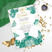 Mis Quince Foto Einladung Spanisch Emerald Green
