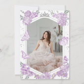 Mis Quince Foto Einladung Spanischer Lavendel (Rückseite)