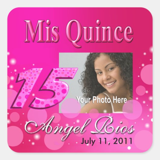 Mis Quince I Foto Party Sticker (Vorderseite)