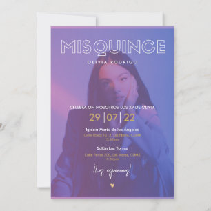 Mis Quince krankño moderno con foto Einladung