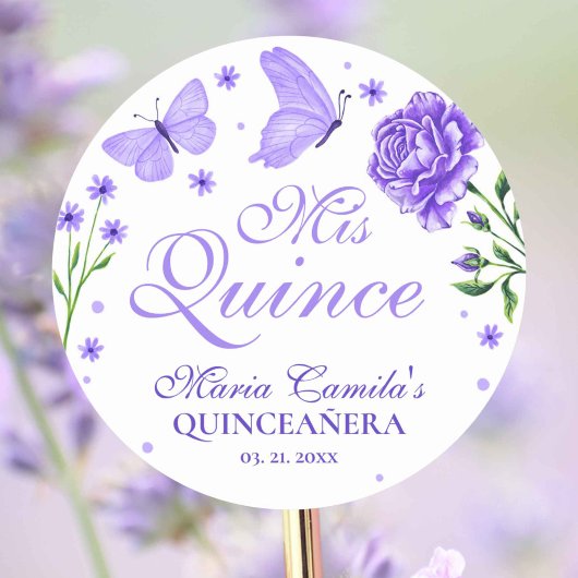 Mis Quince Lilac Lila Runder Aufkleber