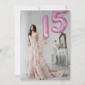 Mis Quince Pink Photo 15th Birthday quinceañera Einladung (Rückseite)