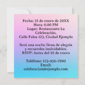 Mis Quince Quinceañera Foto Rosa Azul Morado Einladung (Rückseite)