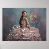 Mis Quince Quinceanera welcome sign with photo Poster (Vorne)