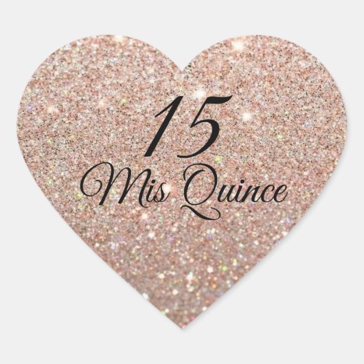 Mis Quince Rose Gold Glitzer Fab Sticker (Vorderseite)