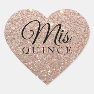 Mis Quince Rose Gold Glitzer Fab Sticker