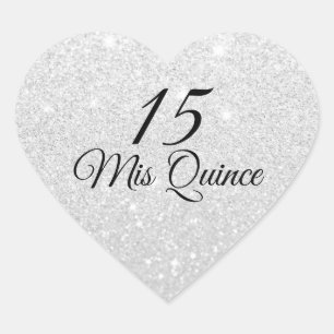 Mis Quince Silver Glitzer Fab Sticker