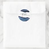 Mis Quince, Spanisch, Blau und Rose Gold Agate Runder Aufkleber (Tasche)