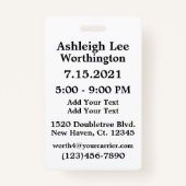 Mis Quince Team 15 Abzeichen - Siehe Zurück Ausweis (Rückseite)