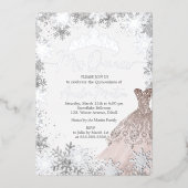 Mis Quince Winter Schneeflocken Pince Quinceanera Folieneinladung (Vorderseite)