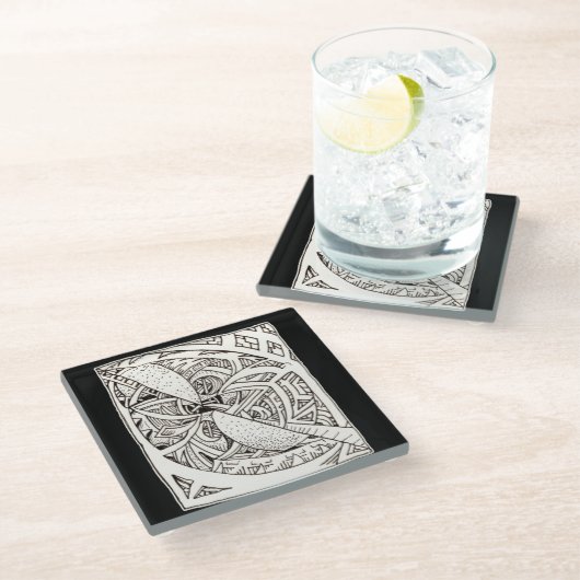 Mis-spliced Glasuntersetzer (Schrägansicht)