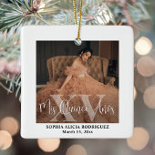 Mis XV Años 2 Foto Quinceañera Keepake Modern Keramikornament