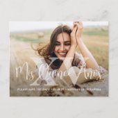 Mis XV Años Modernes Foto Quinceañera Save the Dat Ankündigungspostkarte (Vorderseite)