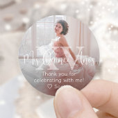 Mis XV Años Modernes Foto Quinceañera Vielen Dank Runder Aufkleber