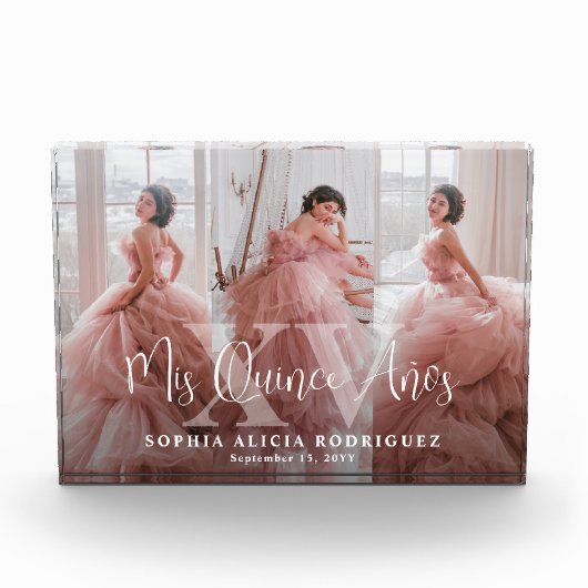 Mis XV Años Quinceañera 15th Birthday Collage 3 Fotoblock (Vorderseite)