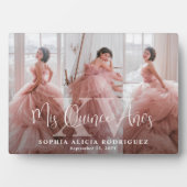 Mis XV Años Quinceañera 3 Photo Collage Birthday Fotoplatte (Vorderseite)