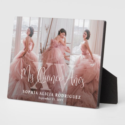 Mis XV Años Quinceañera 3 Photo Collage Birthday Fotoplatte (Seite)