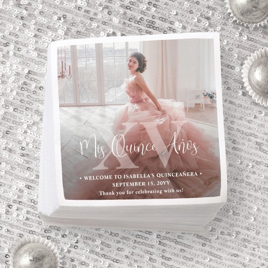 Mis XV Años Quinceañera Foto Modernes 15. Geburtst Serviette