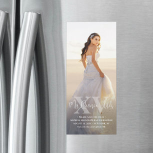 Mis XV Años Save the Date Chic Quinceañera Foto Magneteinladung