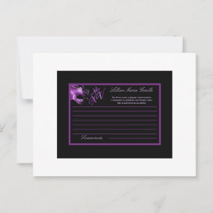 Mis XV Lila Lilac Black Hinweiskarte