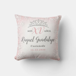Mis XV Winter Wonderland Quinceñera Crown Pillow Kissen
