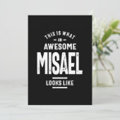 Misael Personalisiert Name Birthday Einladung (Stehend Vorderseite)