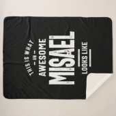 Misael Personalisiert Name Birthday Sherpadecke (Vorderseite (Horizontal))