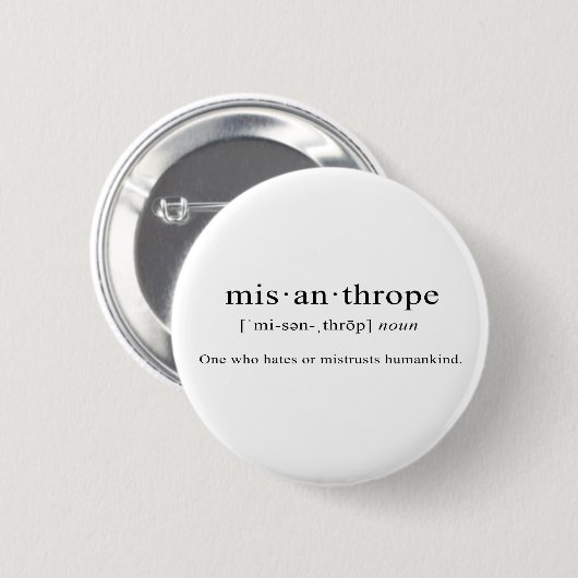 Misanthrope [Definition] Button (Vorne & Hinten)