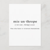 Misanthrope [Definition] Postkarte (Vorderseite)