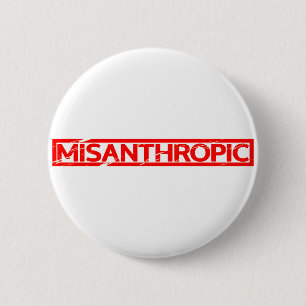 Misanthropische Briefmarke Button