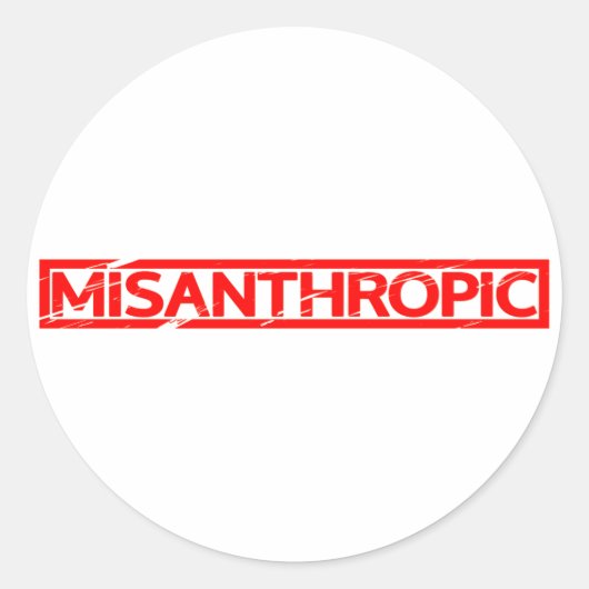 Misanthropische Briefmarke Runder Aufkleber (Vorderseite)
