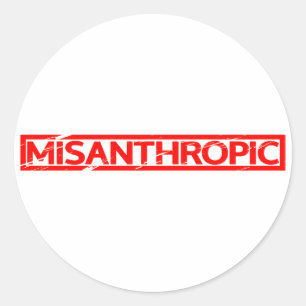 Misanthropische Briefmarke Runder Aufkleber