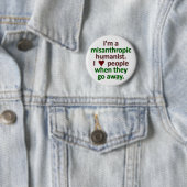 Misanthropische Humanist-Einzelgänger-Satire Button (Beispiel)
