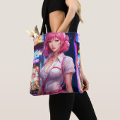 Misato Katsuragi mit rosa Haar Totbeutel Tasche (Von Nahem)