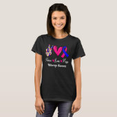 Miscarriage Awareness Peace Love Hope Pink & Blue T-Shirt (Vorne ganz)