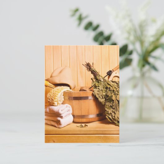 Miscellaneous - Sauna Objects Patterns Fifteen Postkarte (Stehend Vorderseite)