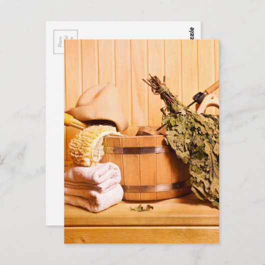 Miscellaneous - Sauna Objects Patterns Fifteen Postkarte (Vorne/Hinten)