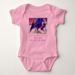 Misch dich nicht mit dem Bull Baby Girl Pink ein S Strampler