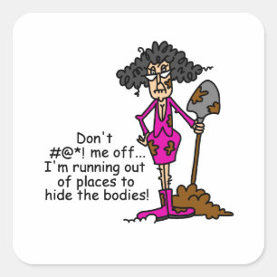 Misch dich nicht mit mir quadratischer aufkleber