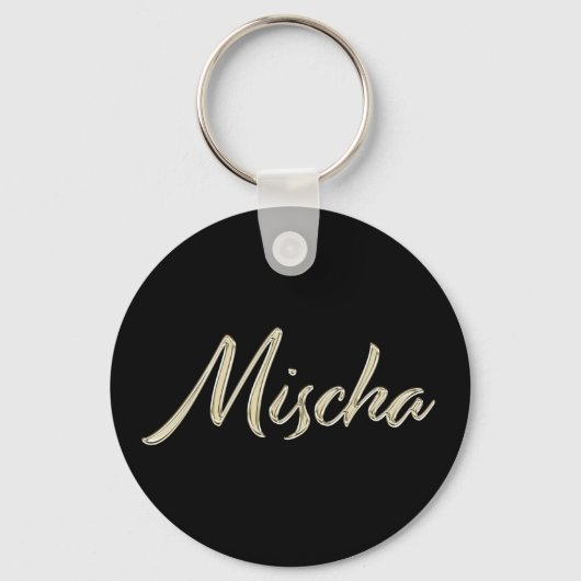 Mischa Knopfpunkt Feld Name Schlüsselanhänger (Vorderseite)