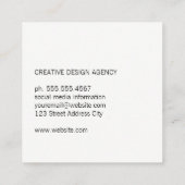 Mischart | Modern Quadratische Visitenkarte (Rückseite)