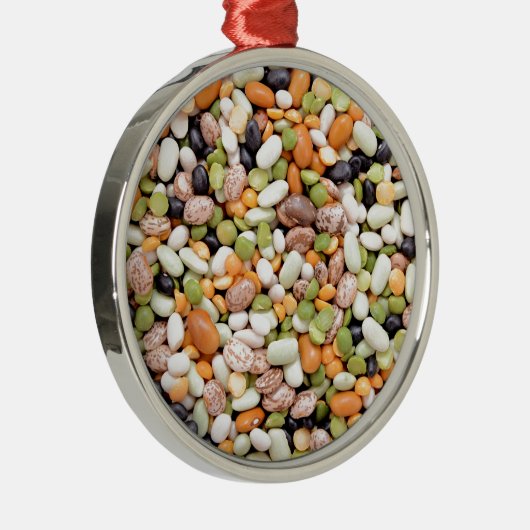 Mischbohnen Silbernes Ornament (Rechts)