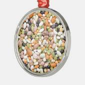 Mischbohnen Silbernes Ornament (Links)